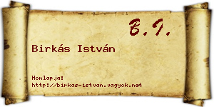 Birkás István névjegykártya